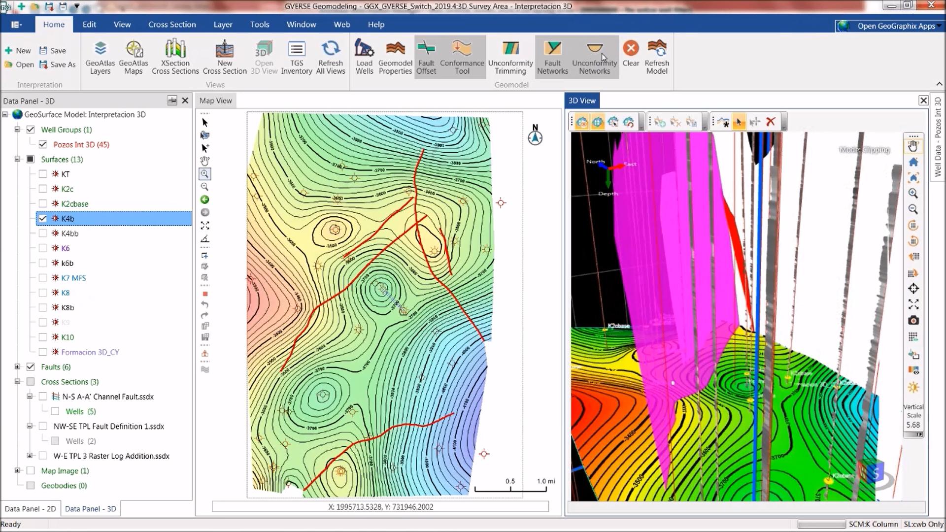 Como hacer Interpretación Geológica en 3D utilizando GVERSE Geomodeling 2019.4